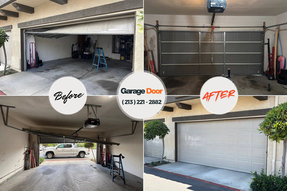 Before and after: garage door repair Metairie, LA